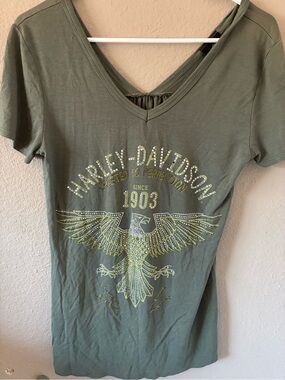 Harley-Davidson Olive Green Eagle Graphic Tee